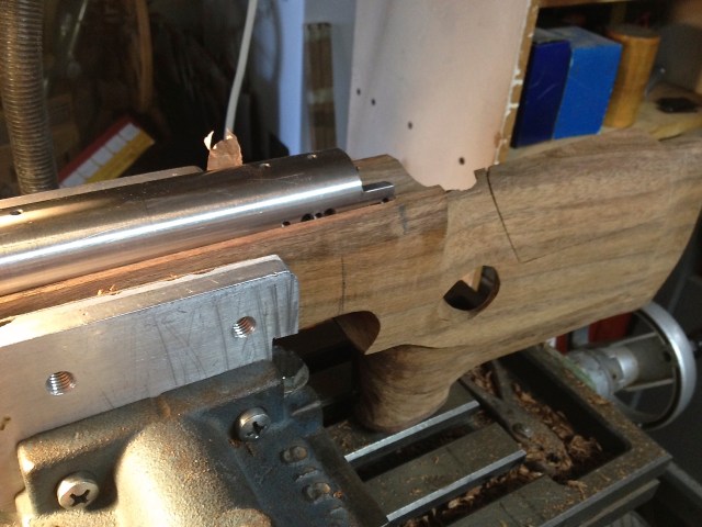 Koa Thumbhole Anschutz Stock with Barnard Action